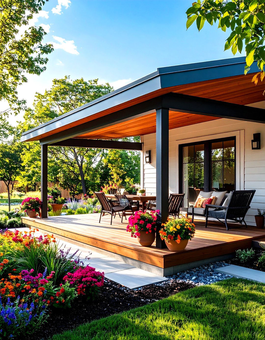 Cantilevered Shed Roof Porch - 20 Shed Roof Porch Design Ideas