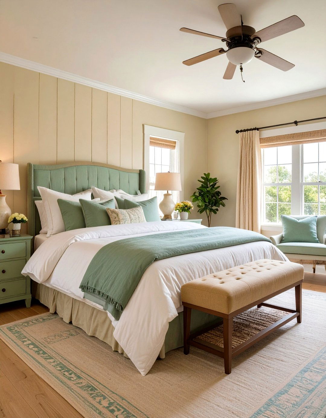 Cape Cod Upstairs Bedroom Seafoam Green and Cream Palette - 20 Cape Cod Upstairs Bedroom Ideas