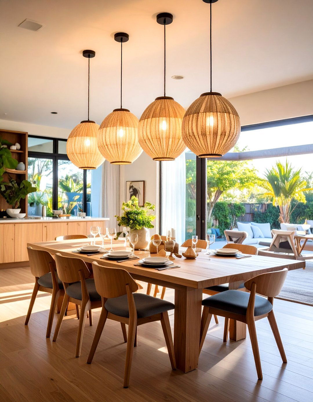 Capiz Shell Coastal Dining Room Light Fixtures - 20 Coastal Dining Room Ideas