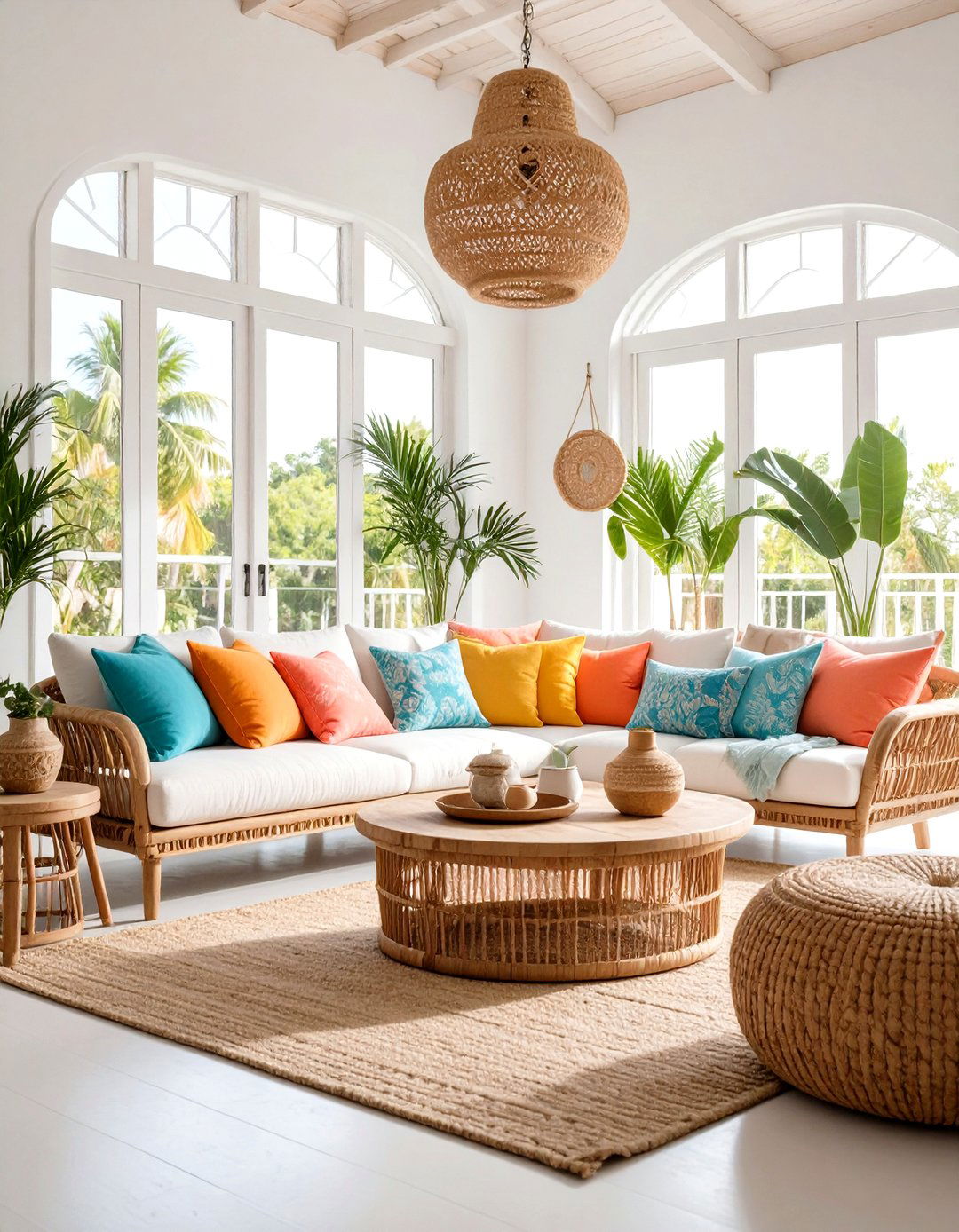 Caribbean Coastal Tropical Living Room - 20 Tropical Living Room Ideas