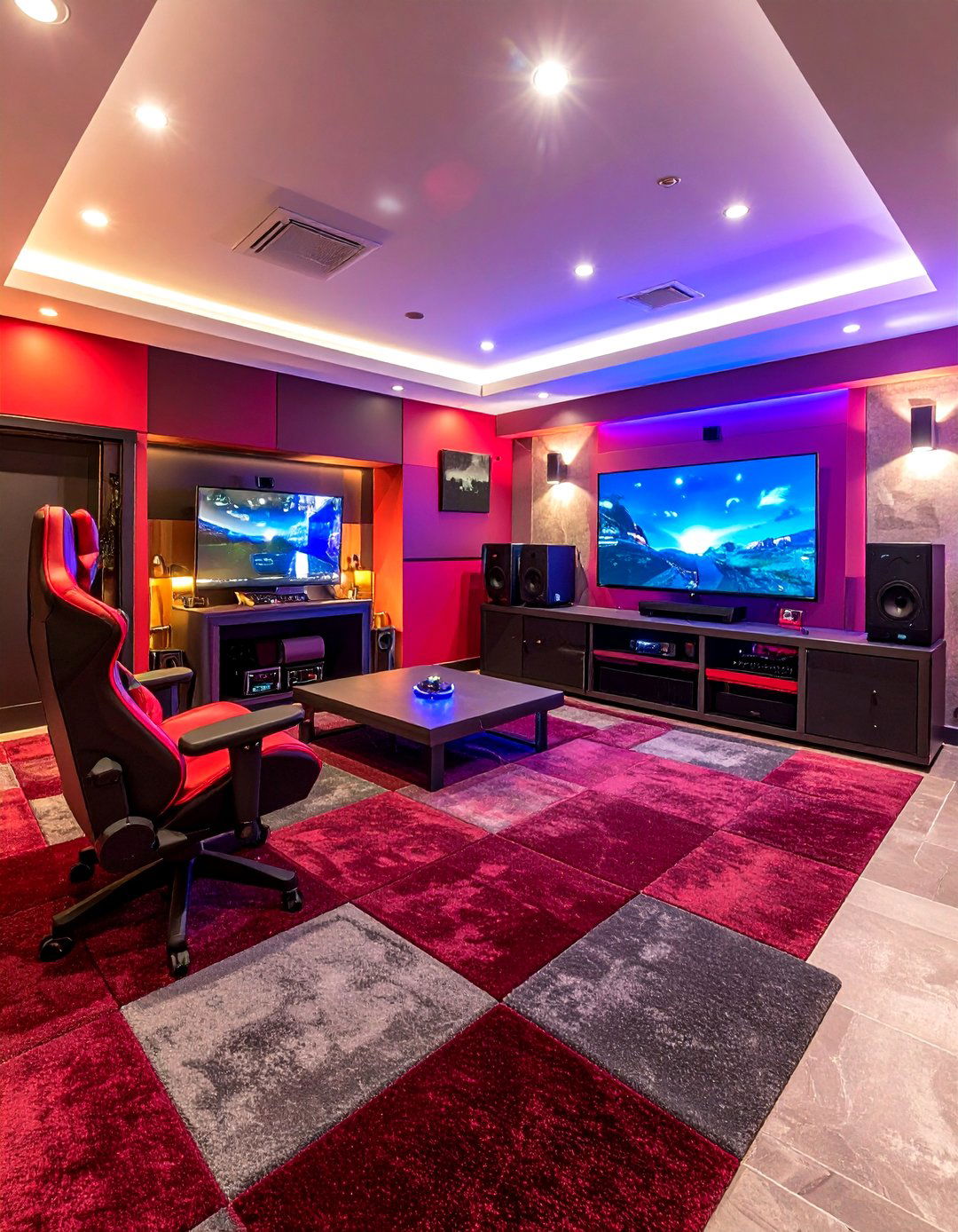 Carpet Tile Man Cave Flooring - 20 Man Cave Flooring Ideas