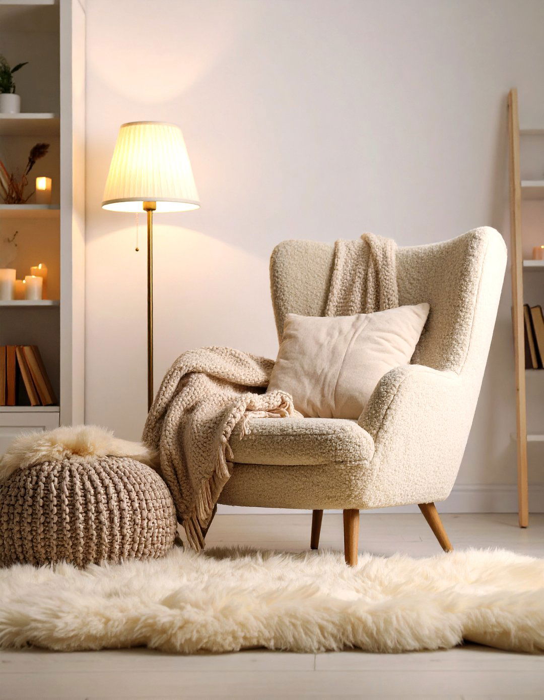 Carve Out a Cozy Cream Reading Nook - 20 Cream Living Room Ideas
