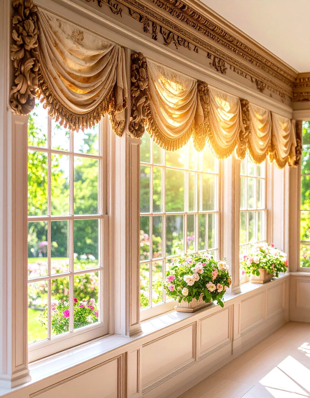 Carved Wood Valances - 20 Victorian Sunroom Ideas