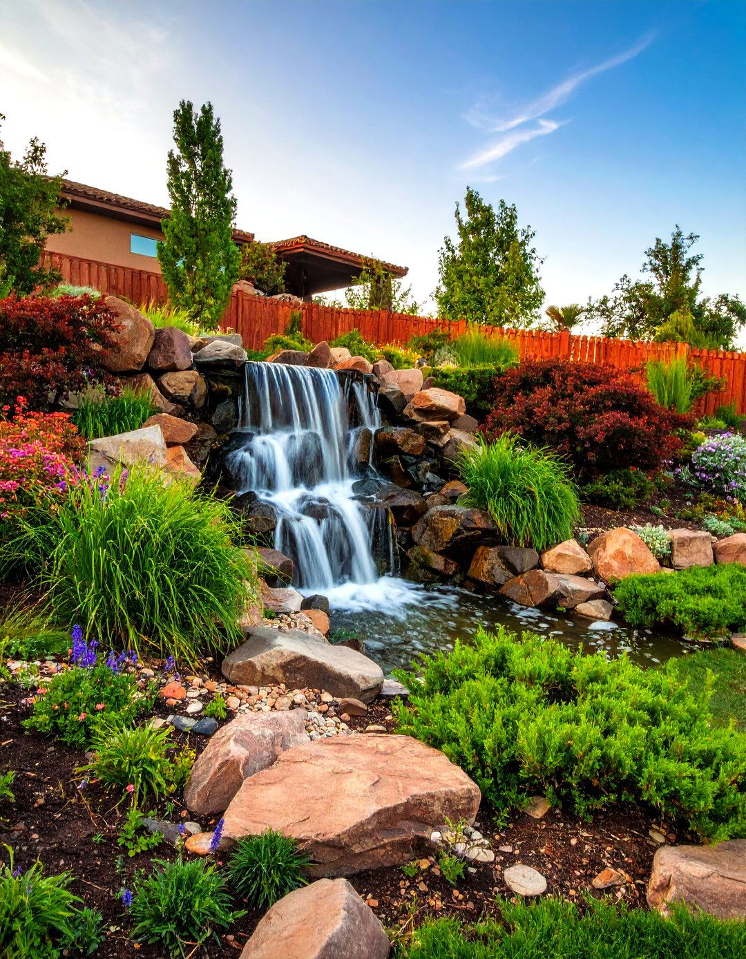 Cascade Water Features - 20 Sloping Garden Design Ideas