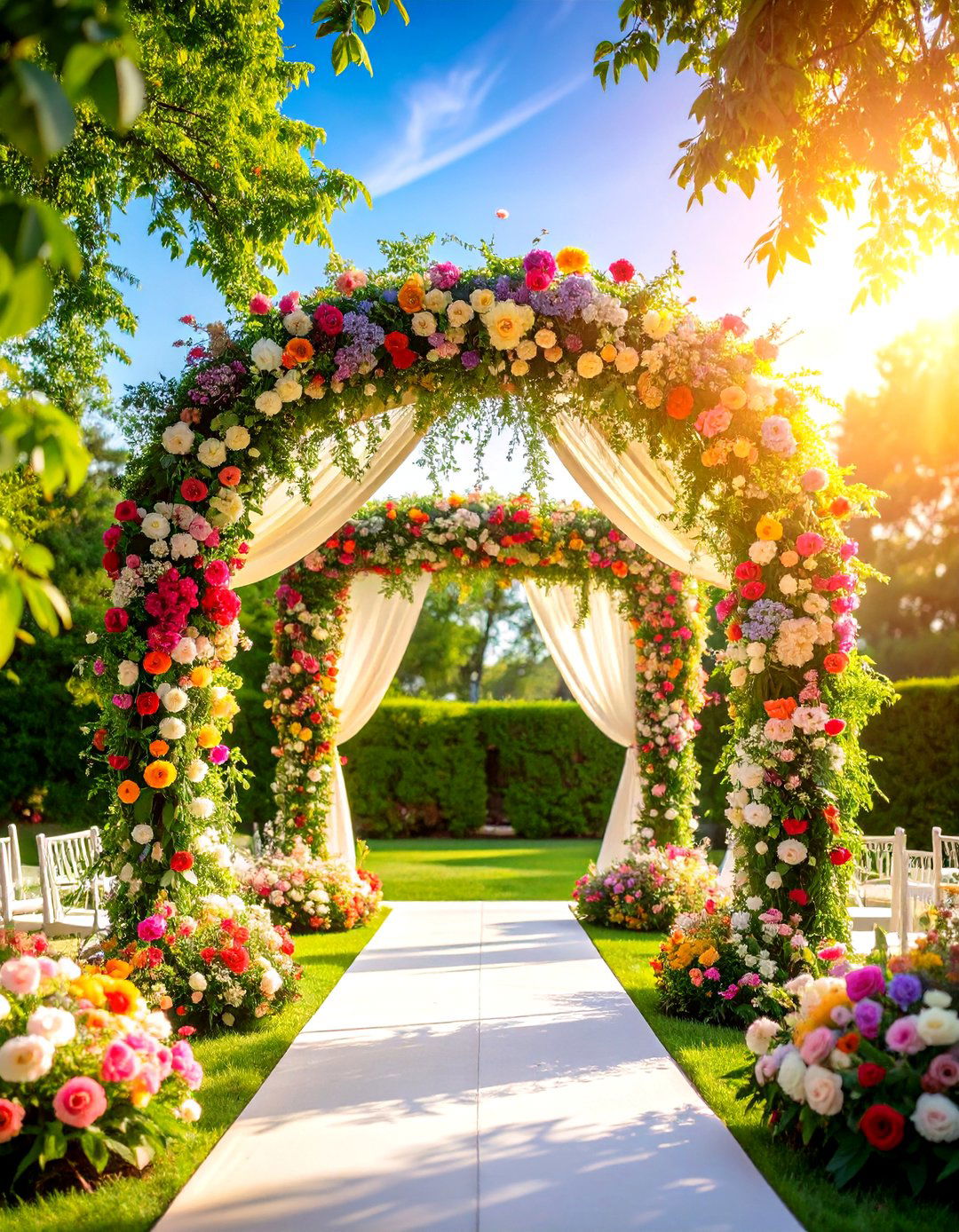 Cascading Floral Garland Wedding Arch - 20 Wedding Arch Ideas