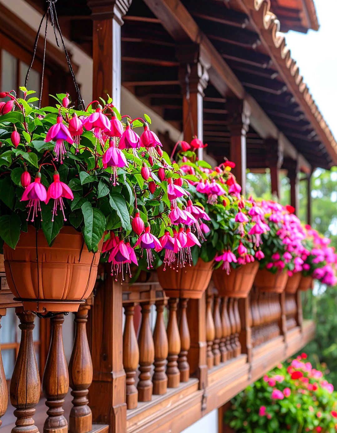 Cascading Fuchsia Balcony Drama - 20 Flowering Plants for Balcony