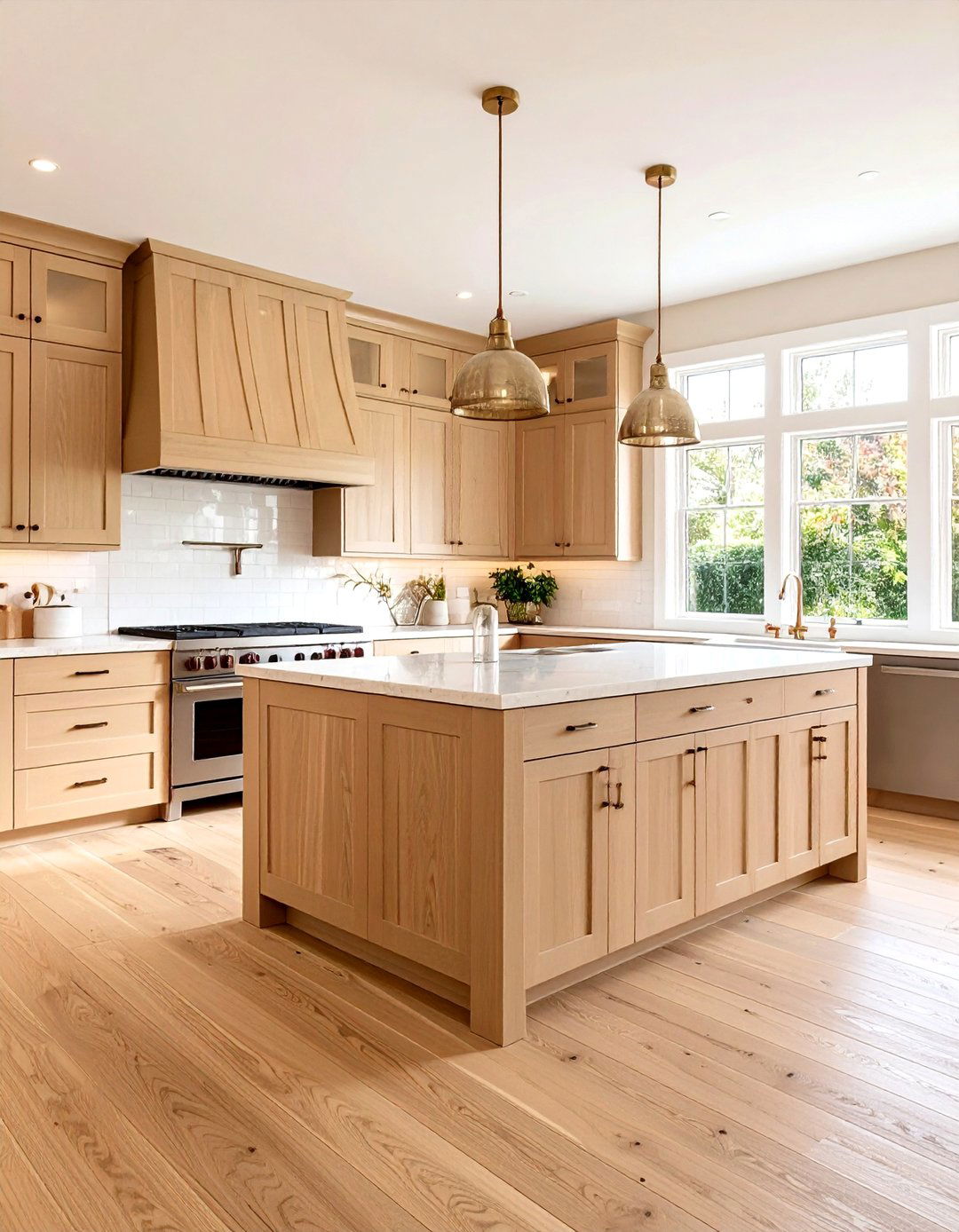 Cashmere Kitchen with Natural Wood Flooring - 20 Cashmere Kitchen Ideas