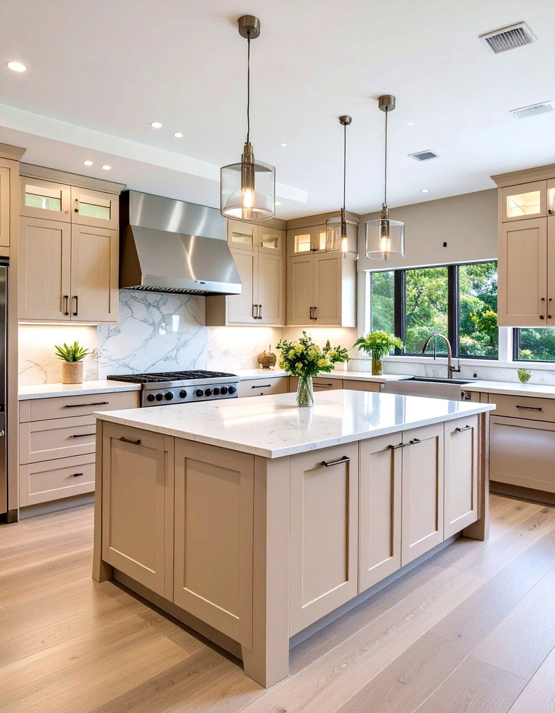 Cashmere Kitchen with Stainless Steel Accents - 20 Cashmere Kitchen Ideas
