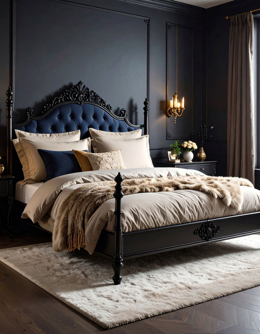Cast Iron Bed Frame as Gothic Bedroom Sculpture - 20 Gothic Bedroom Ideas