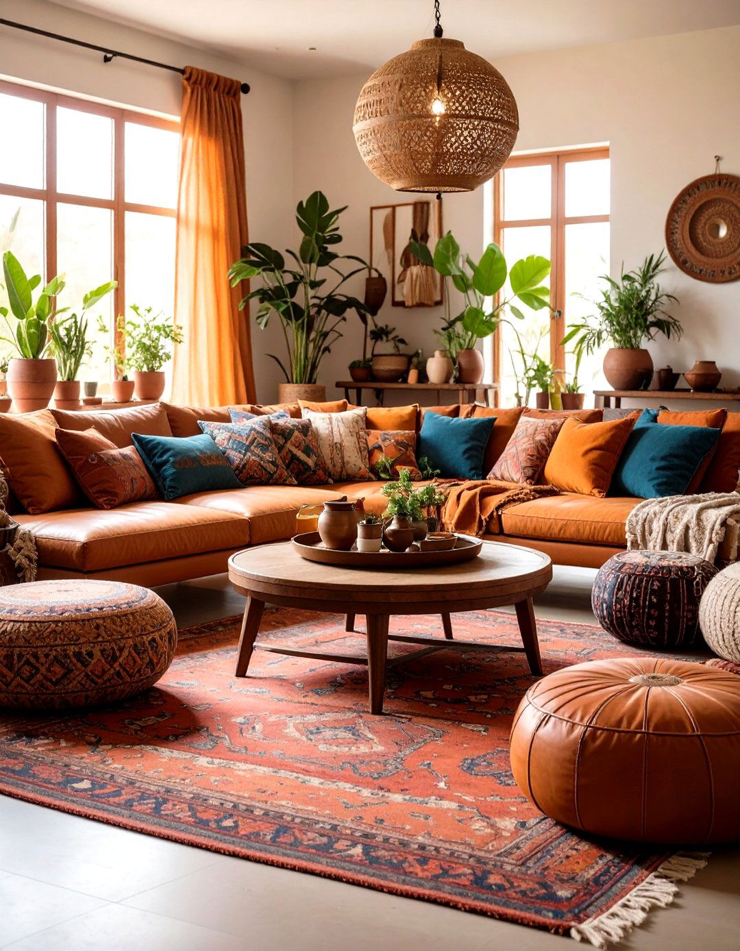 Casual Bohemian Low Seating and Floor Cushions - 20 Gypsy Bohemian Living Room Ideas