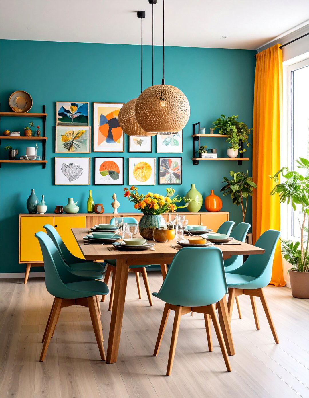 Casual Dining Room Gallery Wall Art Display - 20 Casual Dining Room Ideas
