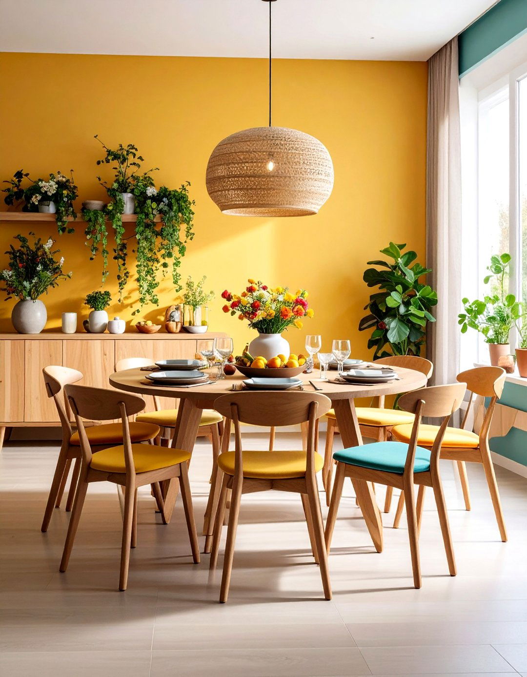 Casual Dining Room Round Table with Bench Seating - 20 Casual Dining Room Ideas