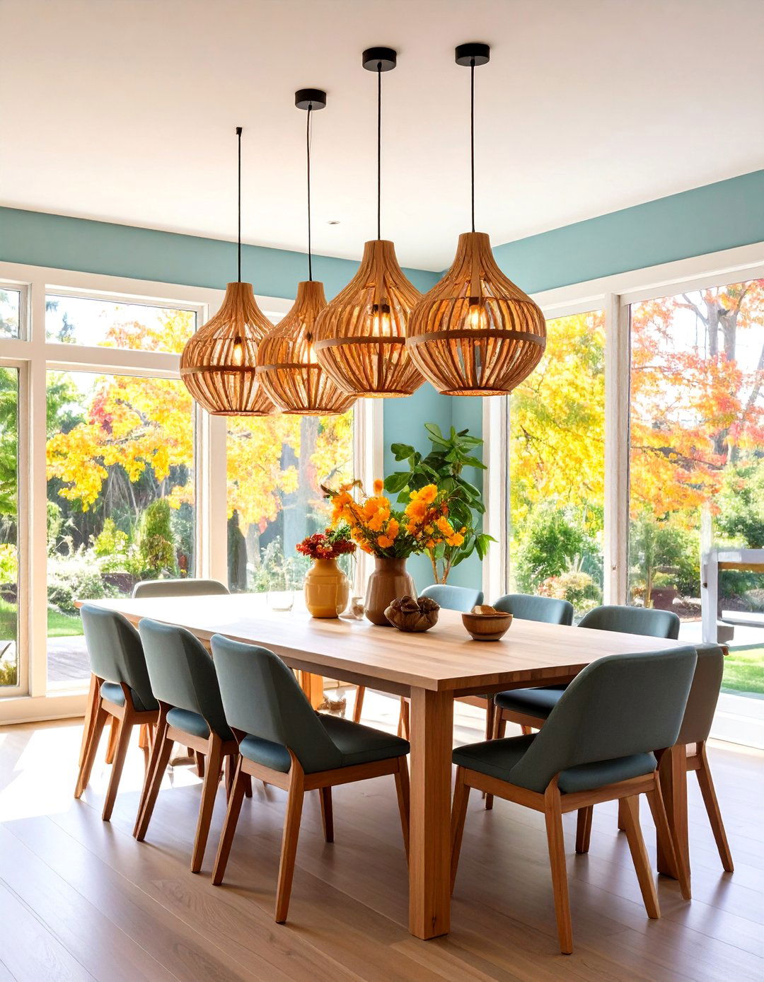 Casual Dining Room Statement Pendant Lighting Design - 20 Casual Dining Room Ideas