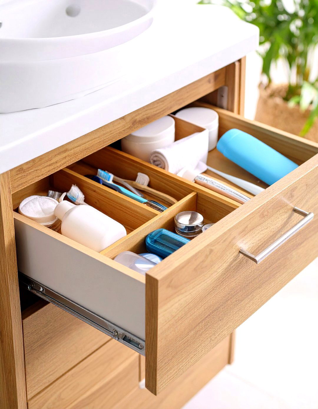 Categorize by Daily Routine in the Bathroom Drawer - 20 Bathroom Drawer Organization Ideas