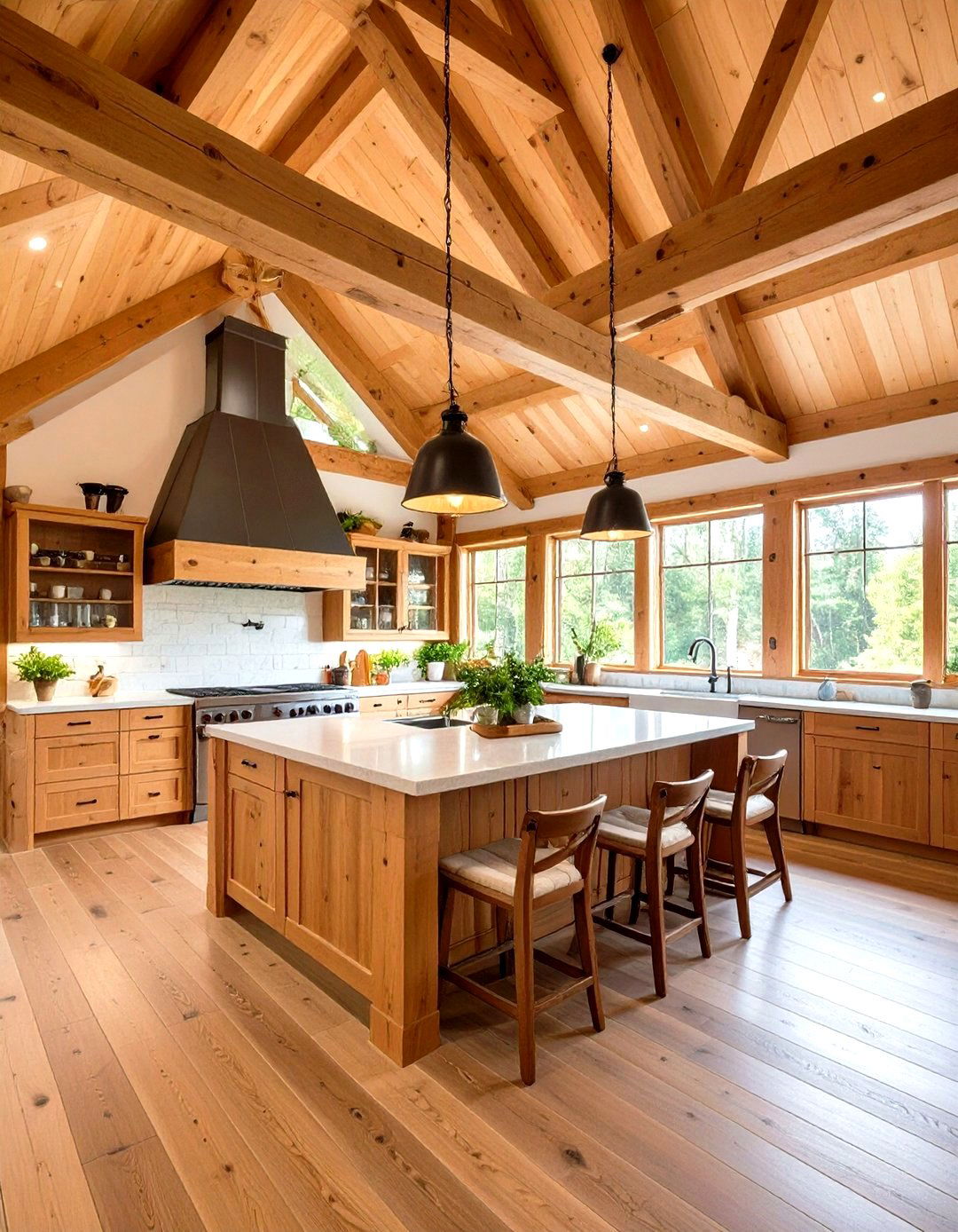 Cathedral Ceiling Log Cabin Kitchen - 20 Log Cabin Kitchen Design Ideas