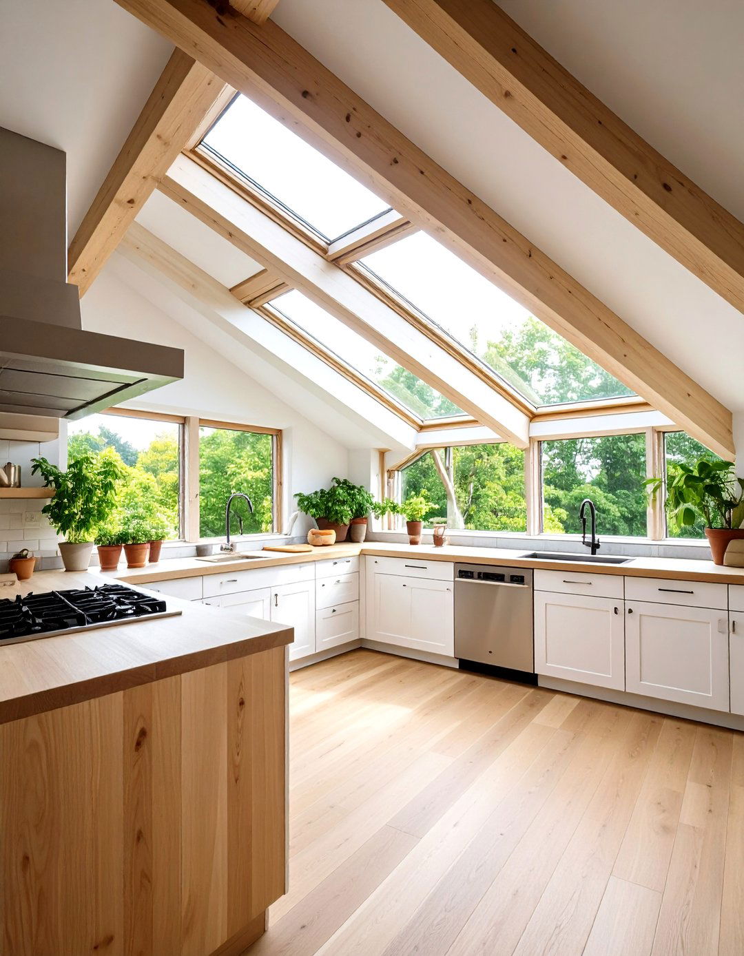 Cathedral Ceiling with Integrated Skylights - 20 Cathedral Ceiling Ideas