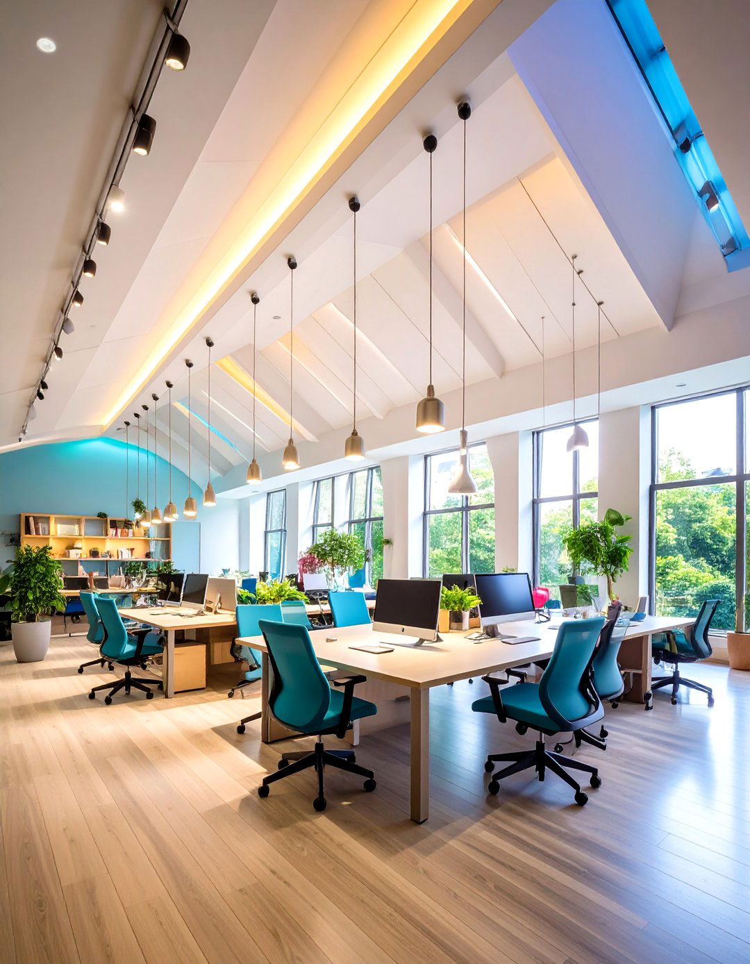 Cathedral Ceiling with Modern Track Lighting - 20 Cathedral Ceiling Ideas