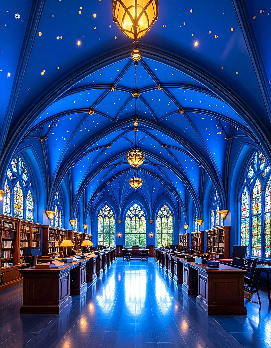 Cathedral Ceiling with Painted Accent Colors - 20 Cathedral Ceiling Ideas