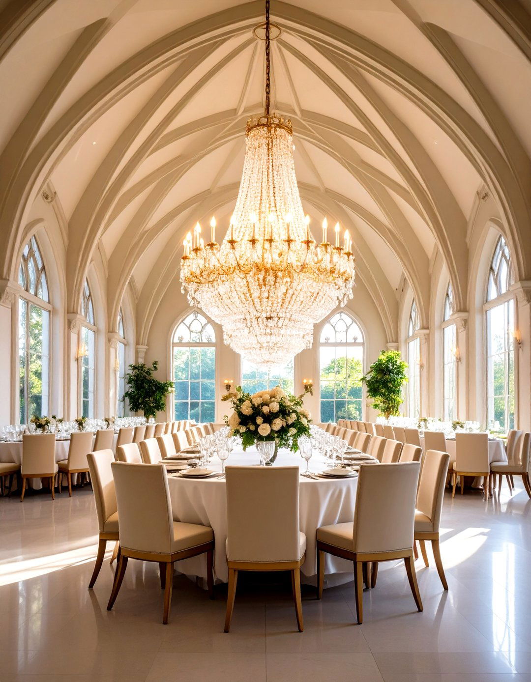 Cathedral Ceiling with Statement Chandeliers - 20 Cathedral Ceiling Ideas