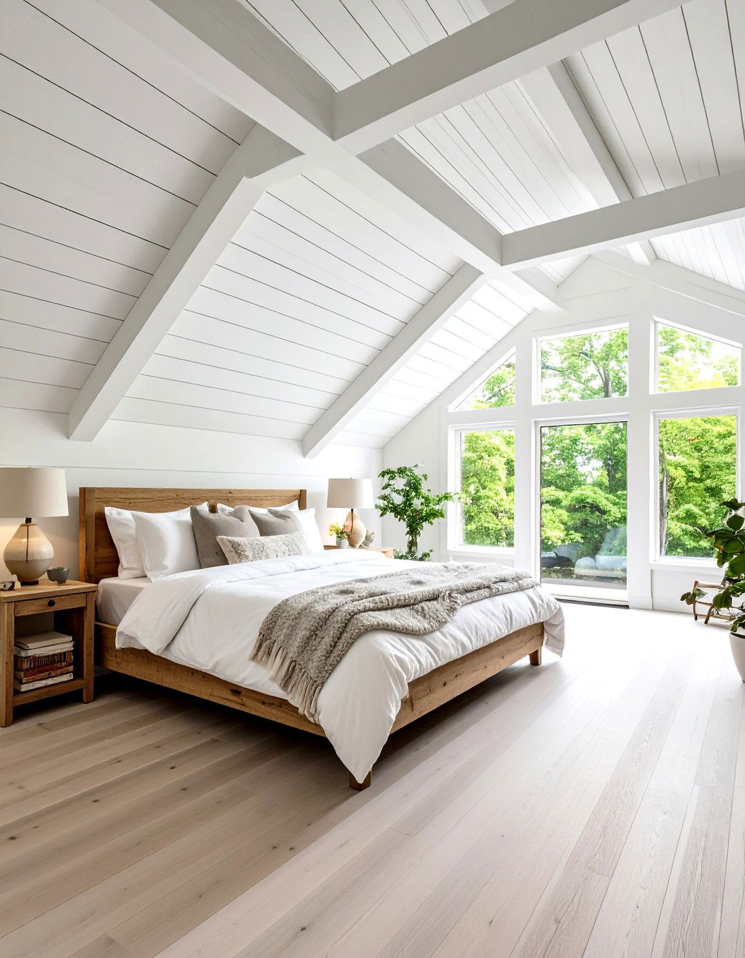 Cathedral Ceiling with White Shiplap Finish - 20 Cathedral Ceiling Ideas