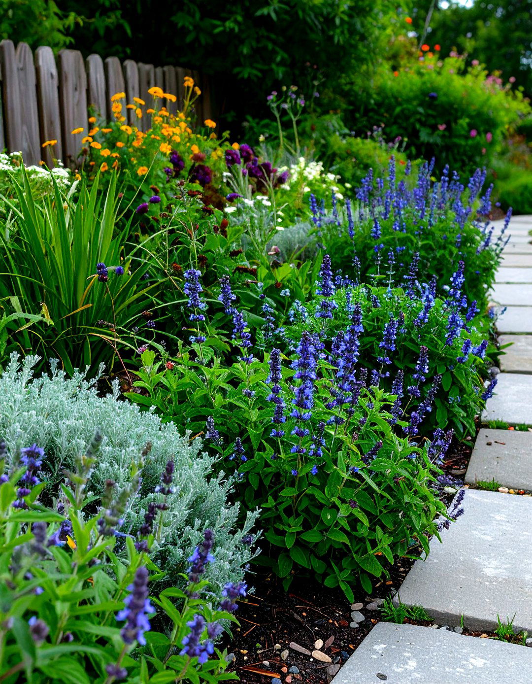 Catmint Garden Border Pollinator Haven - 20 Low Maintenance Garden Border Ideas