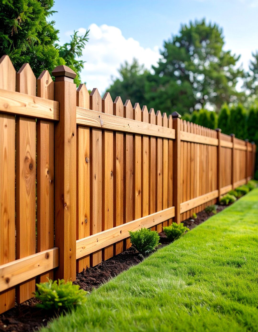 Cedar Fence Garden Border Style - 20 Cedar Fence Ideas