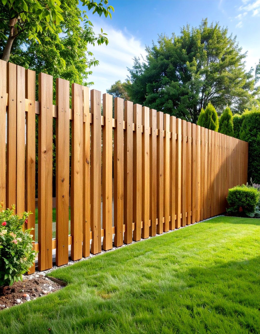 Cedar Fence Vertical Slat Modern Design - 20 Cedar Fence Ideas