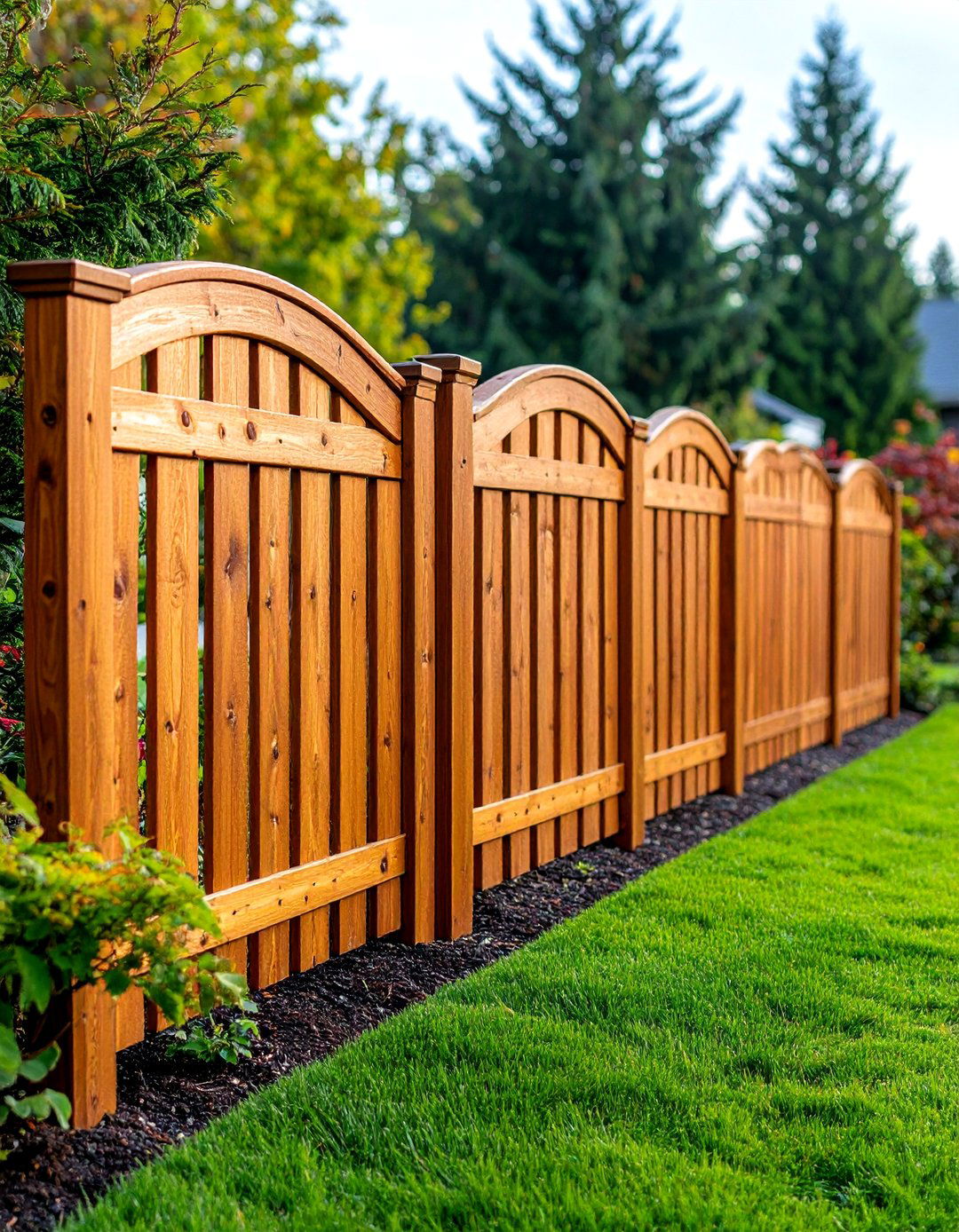 Cedar Fence with Curved Arched Tops - 20 Cedar Fence Ideas
