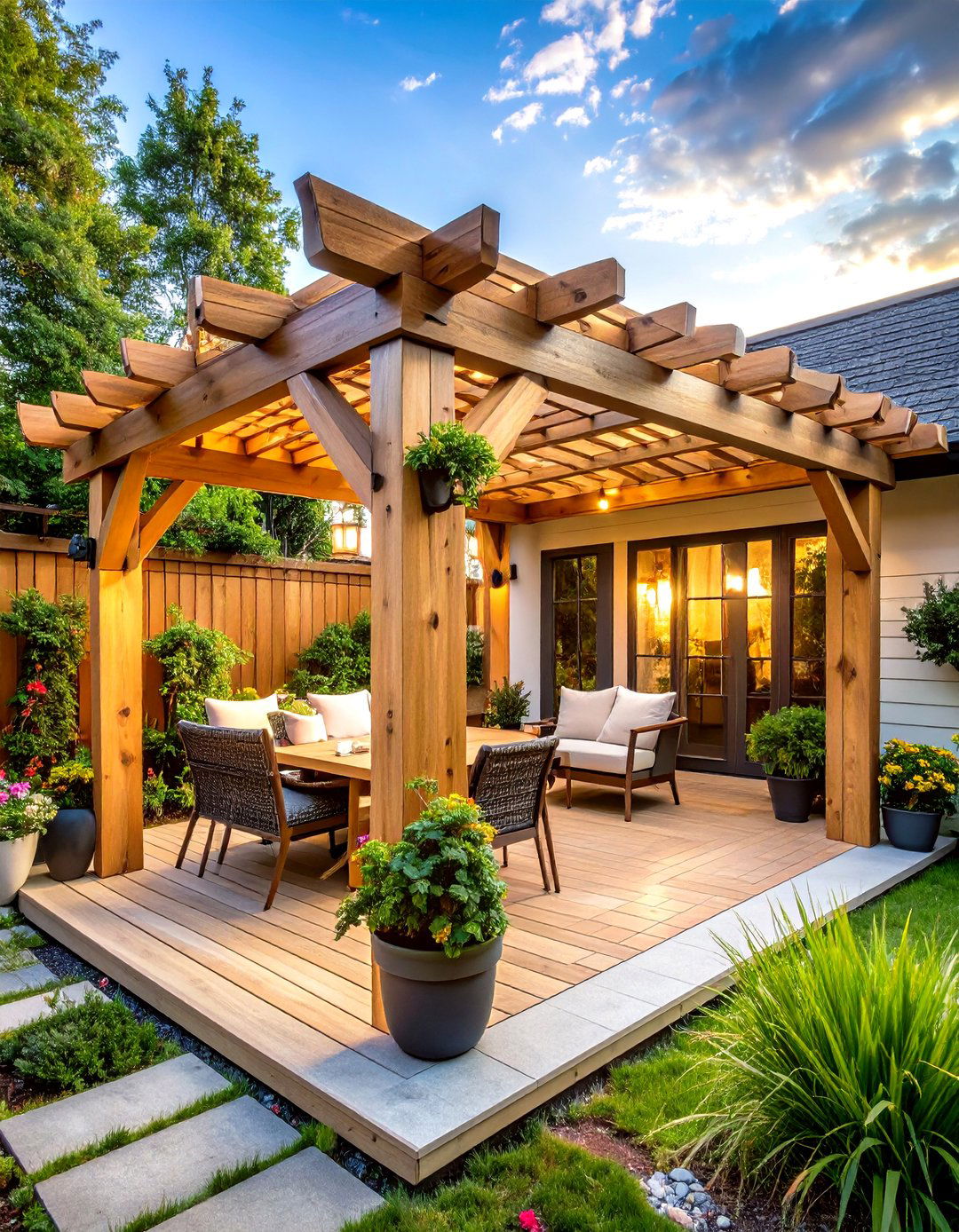 Cedar Lattice Pergola Roof Design - 20 Pergola Roof Ideas