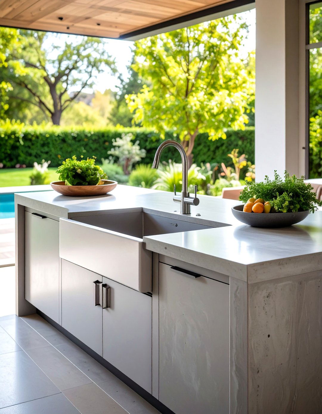 Cedar Potting Bench Outdoor Sink - 20 outdoor sink ideas