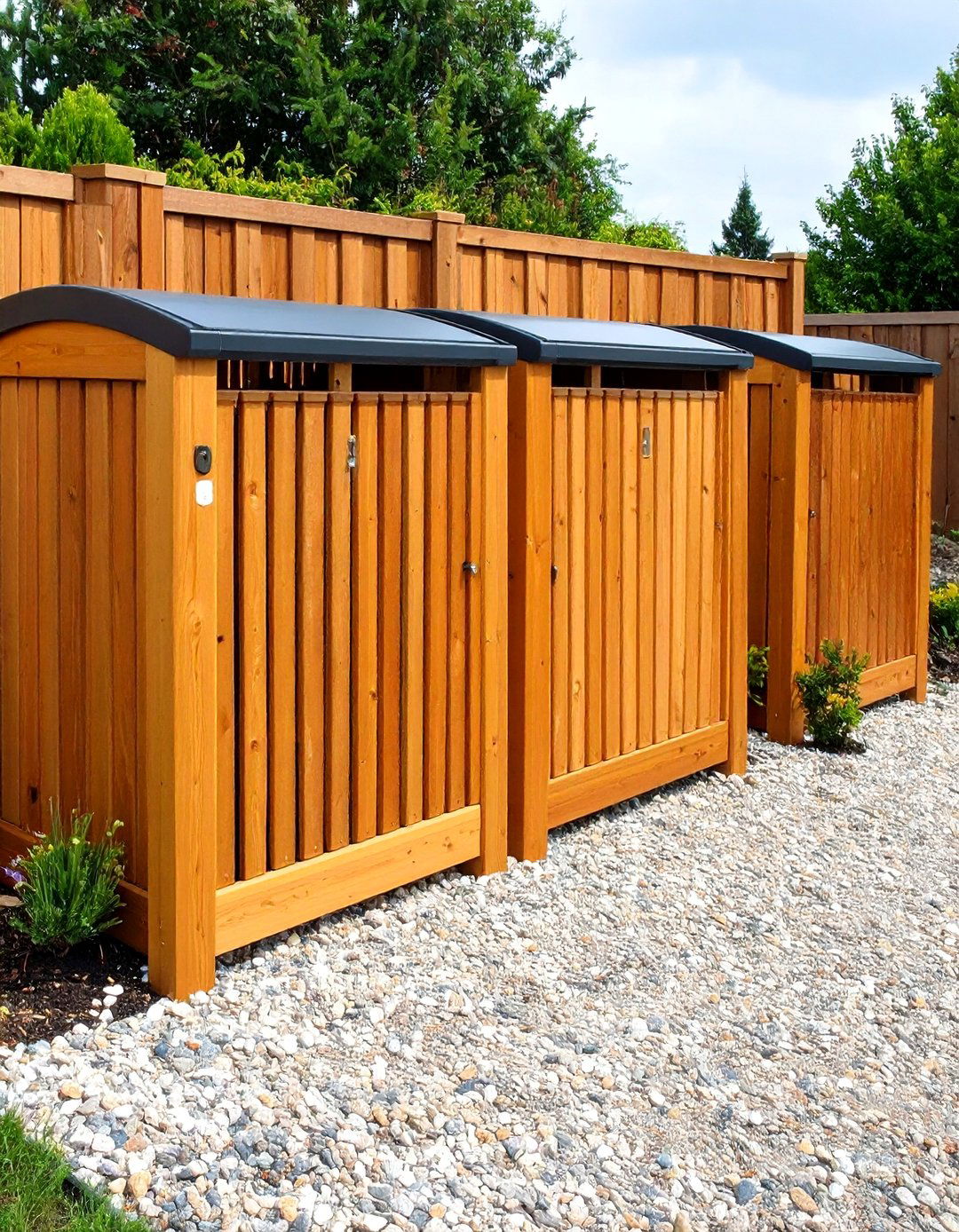 Cedar Screen Fence Enclosure - 20 Garbage Can Storage Ideas