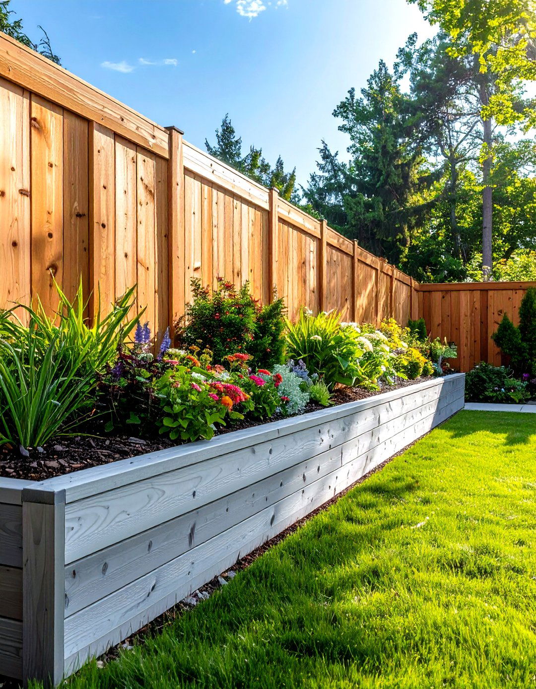 Cedar Wood Retaining Wall for Natural Resistance - 20 Wood Retaining Wall Ideas