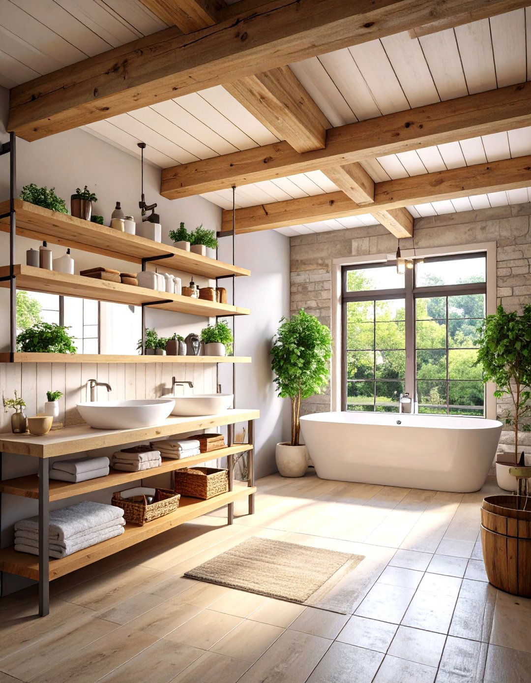 Ceiling Beam Shelves and Storage - 20 Decorative Ceiling Beam Ideas