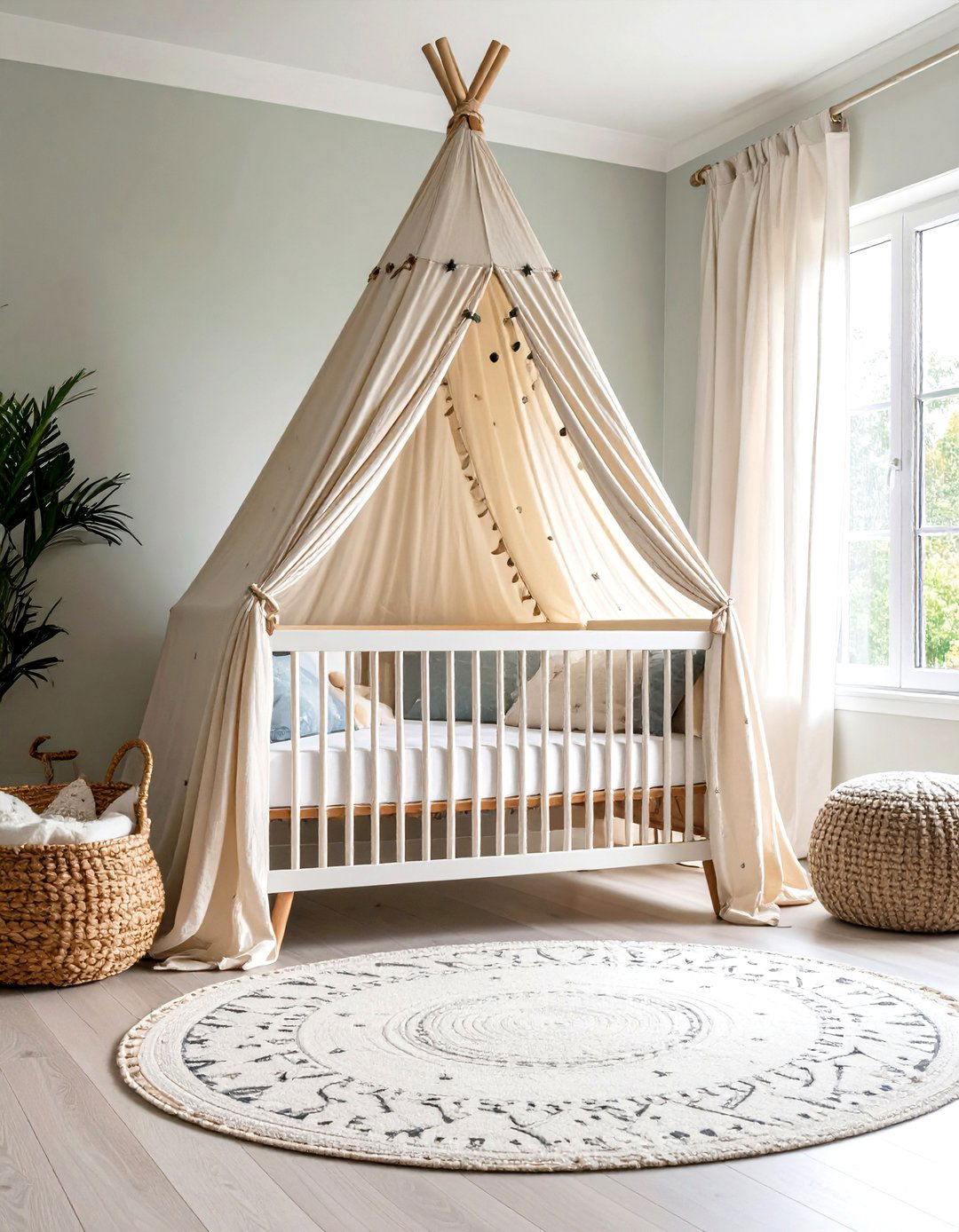 Ceiling Canopy or Teepee Corner - 20 Boho Nursery Ideas
