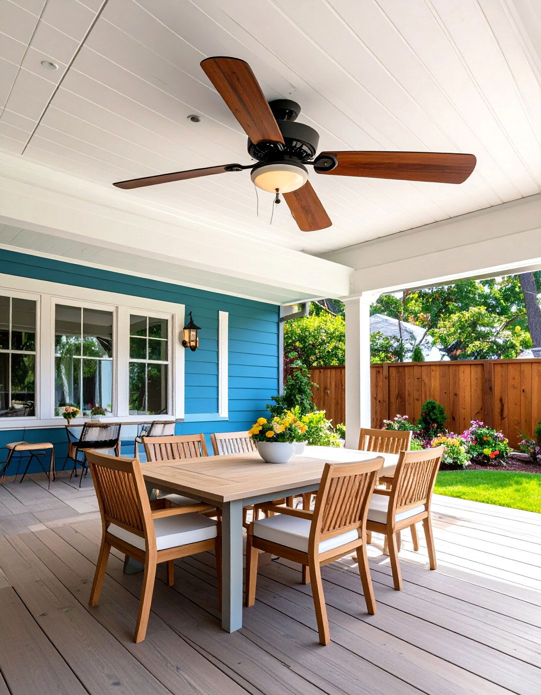 Ceiling Fan Centric Airy Patio Ceiling - 20 patio ceiling ideas
