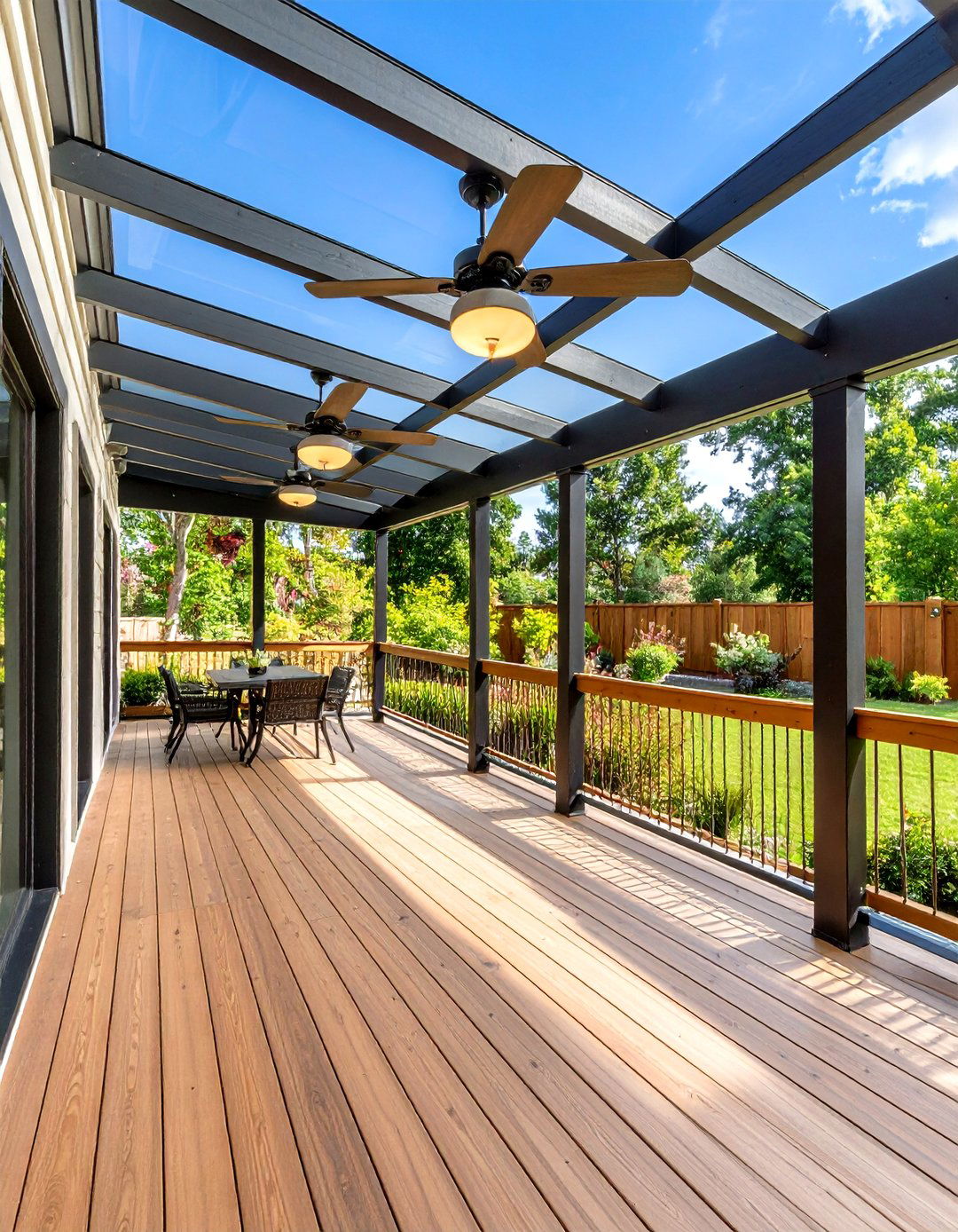 Ceiling Fans with Lights - 20 Screened-in Deck Ideas