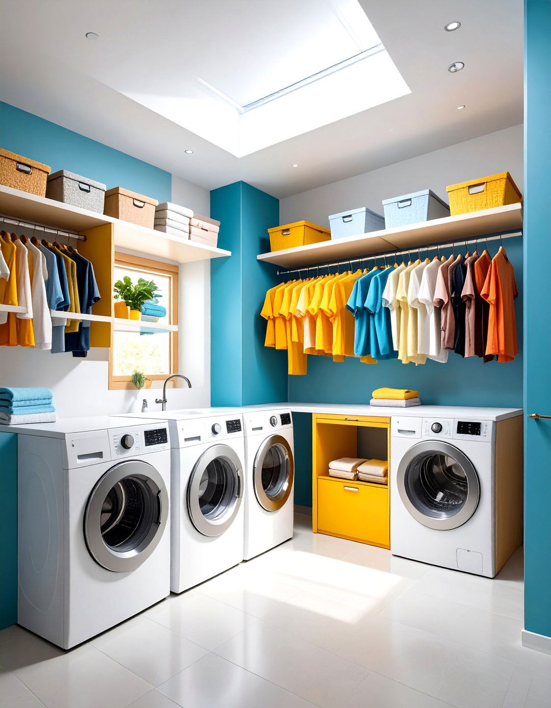 Ceiling Mounted Laundry Room Shelf and Hanging System - 20 Laundry Room Shelf Ideas