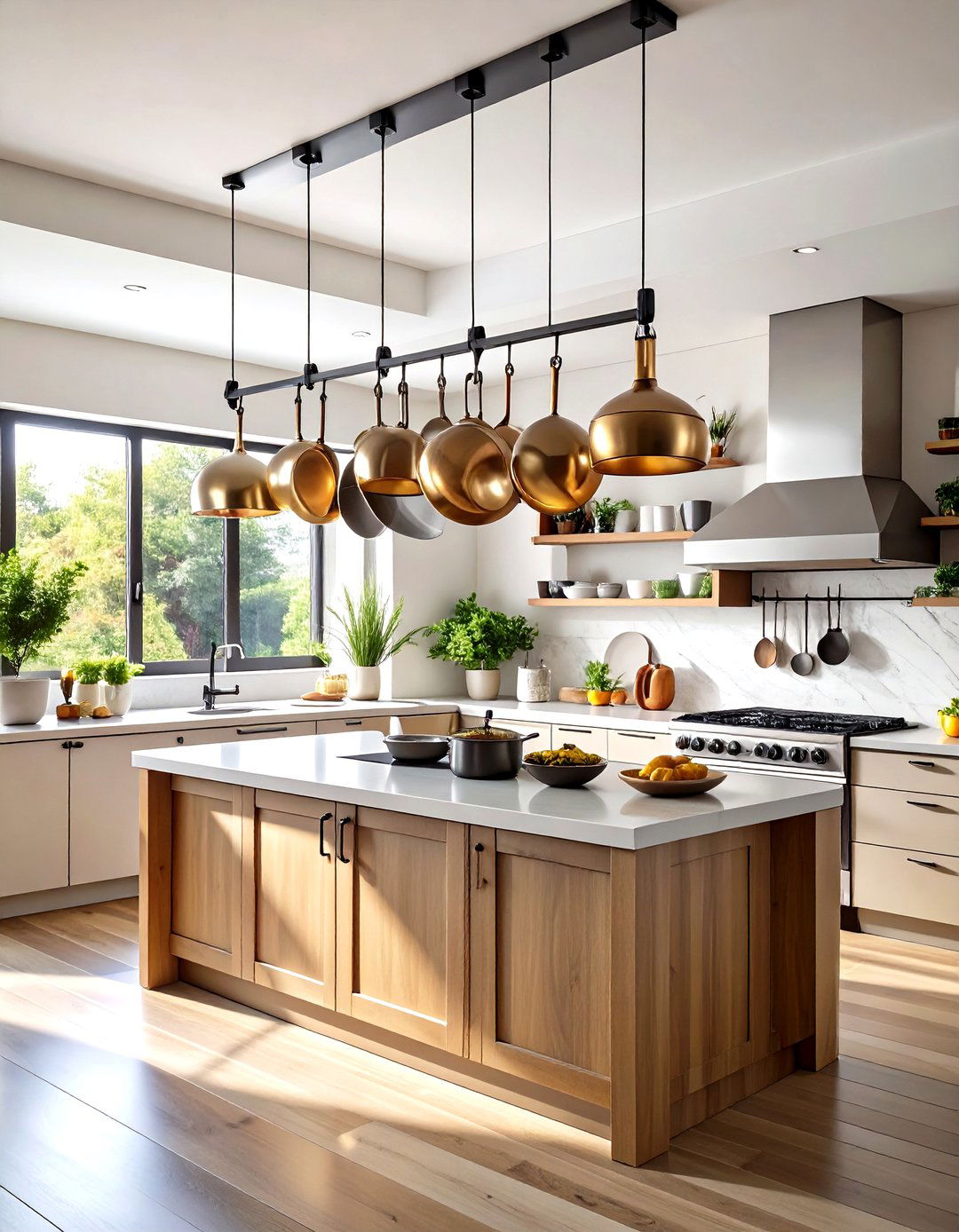Ceiling Mounted Pots and Pans Storage Rack - 20 Pots and Pans Storage Ideas