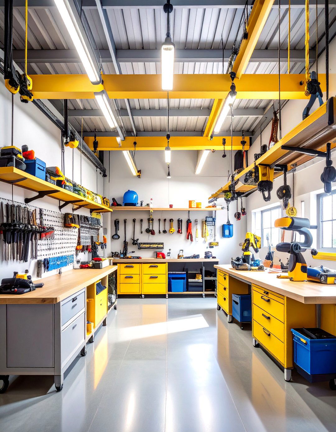 Ceiling Mounted Power Tool Storage - 20 Power Tool Storage Ideas