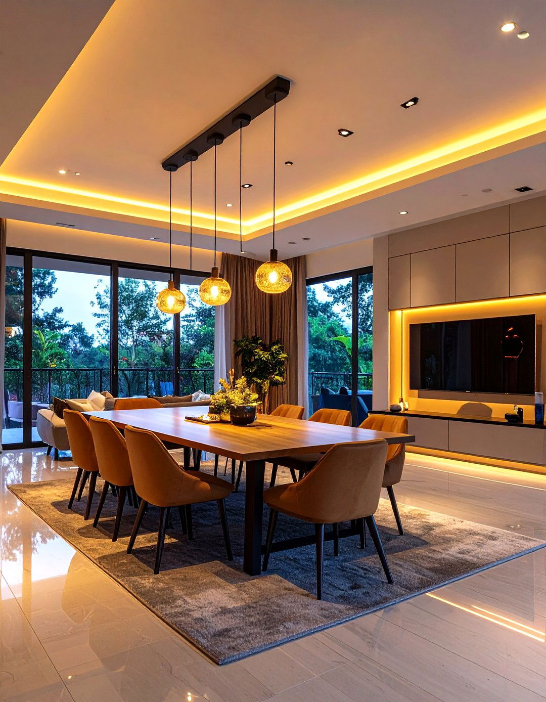 Ceiling Mounted Track Lighting to Zone Areas - 20 Small Living Room Ideas With Tv and Dining Table