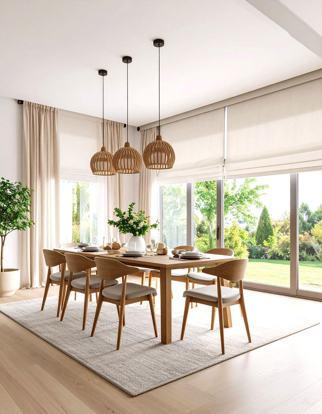 Ceiling Mounted Window Track Drapes Elevate Height - 20 Dining Room Window Treatments