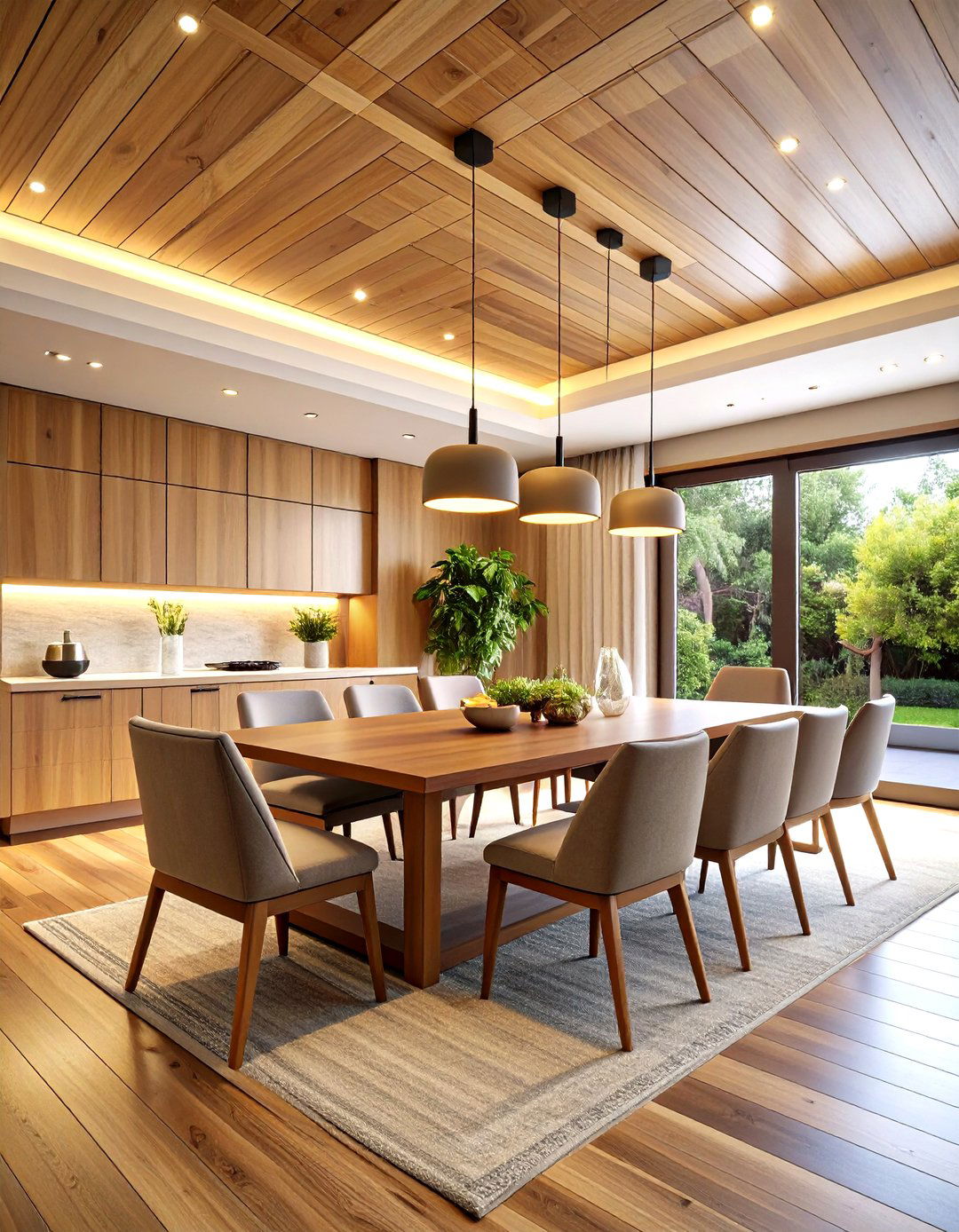 Ceiling Wrapping Wall Paneling for a Cohesive Envelope - 20 Dining Room Wall Paneling Ideas