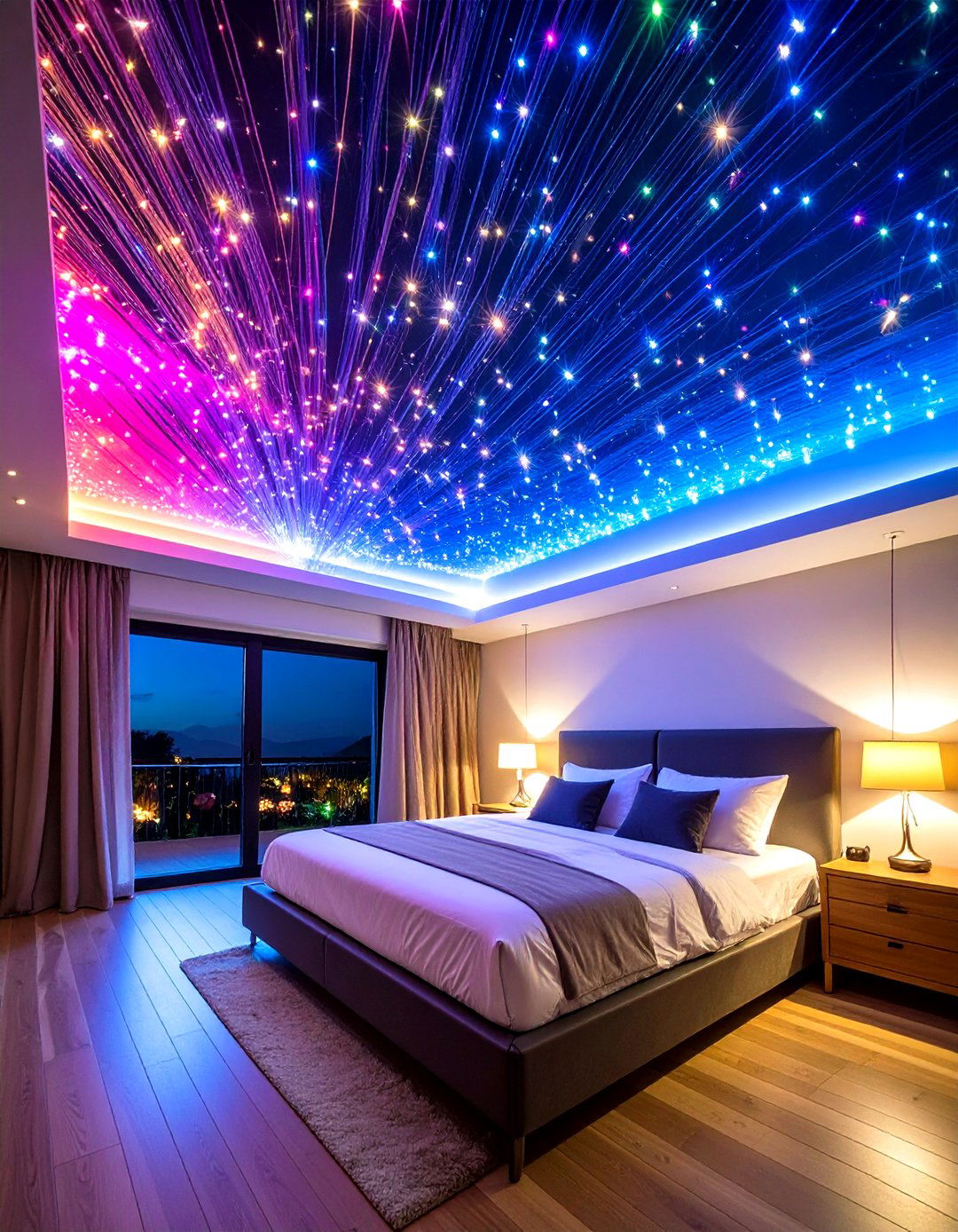 Celestial Ceiling Fiber Optics - 20 Space-themed Room Ideas