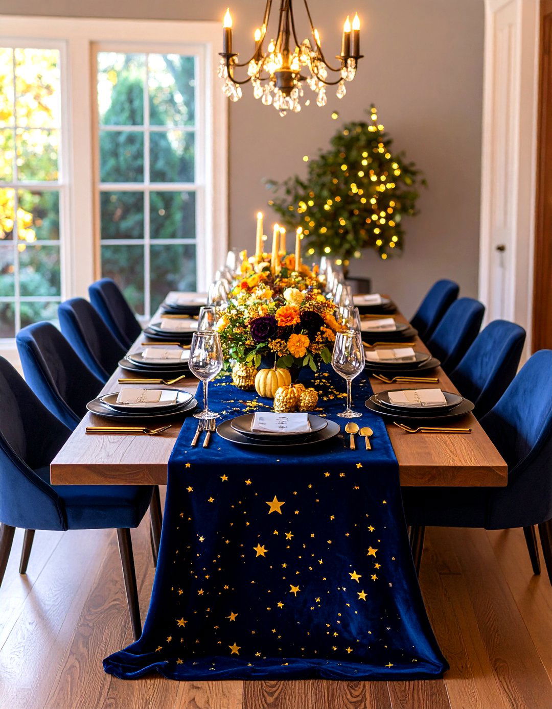 Celestial Night Sky Thanksgiving Table Decor - 20 thanksgiving table decor ideas