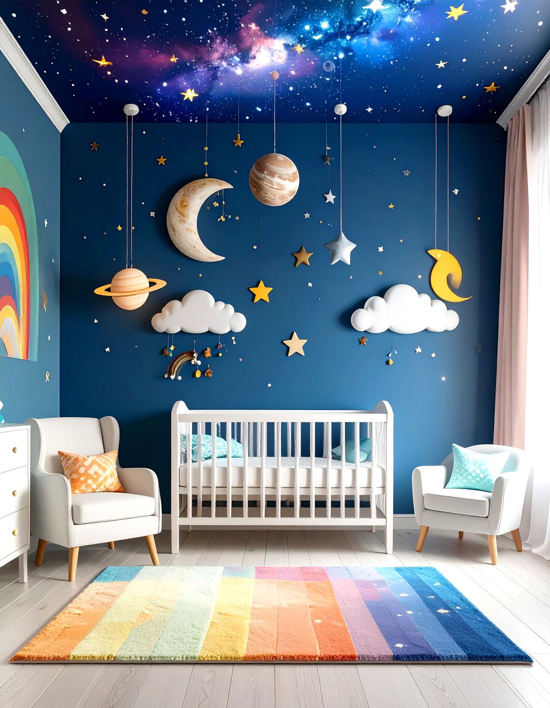 Celestial Rainbow Nursery Galaxy - 20 Rainbow Nursery Ideas