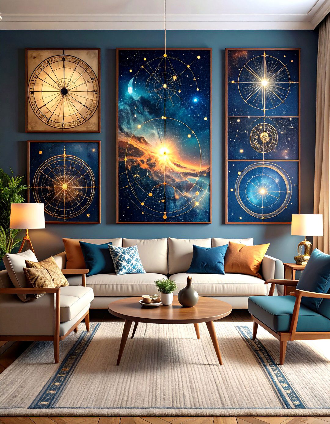 Celestial Star Map Witchy Living Room Art - 20 Witchy Living Room Ideas