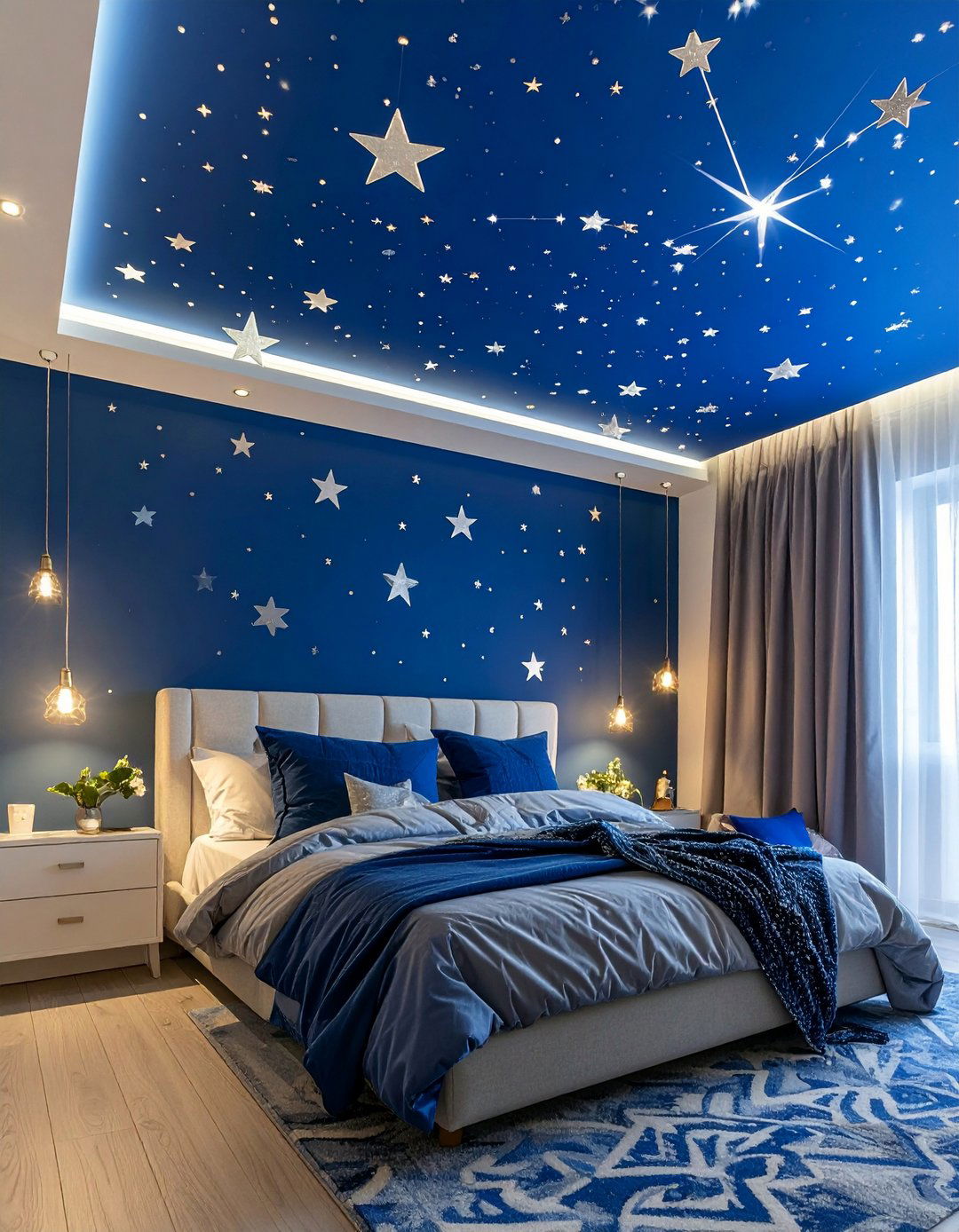Celestial Starry Night Bedroom with Glow in the Dark Elements - 20 Fantasy Bedroom Ideas