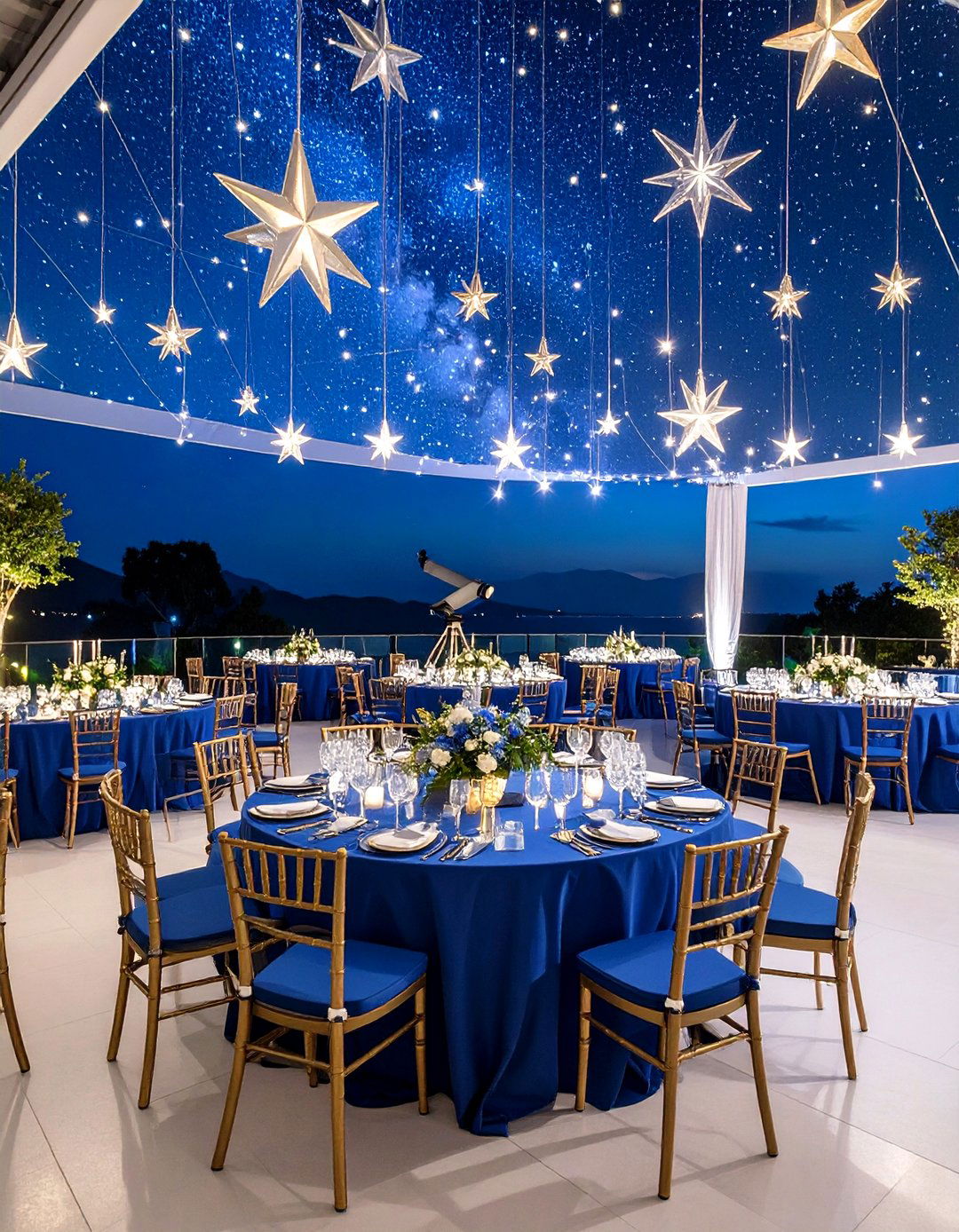 Celestial Wedding Reception with Starlit Atmosphere - 20 Wedding Reception Ideas
