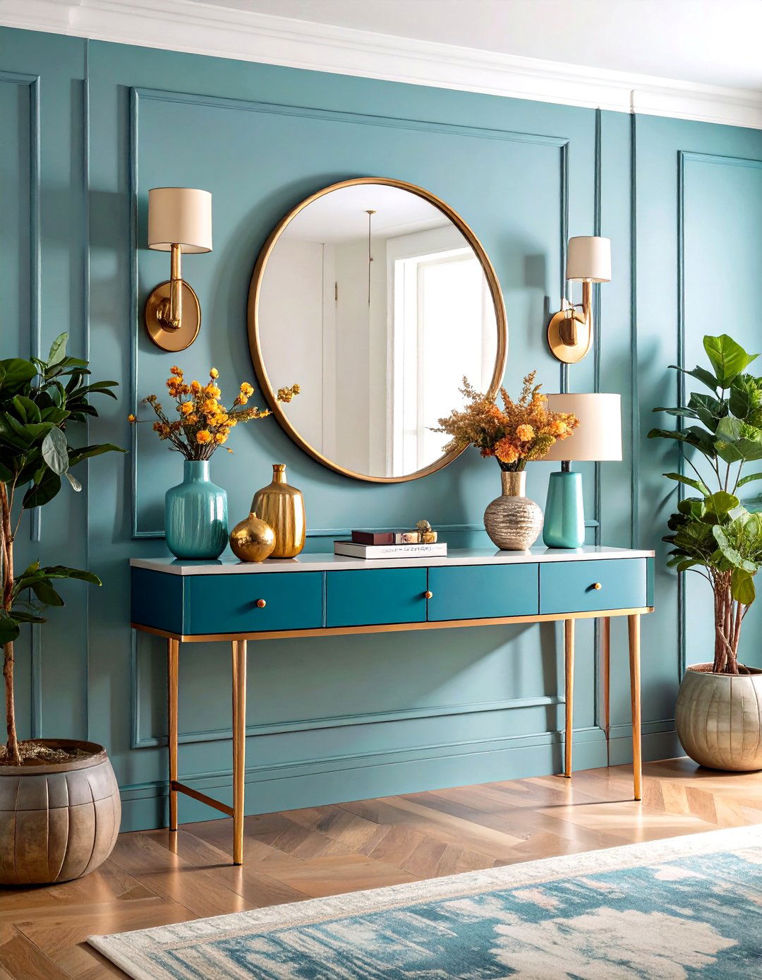 Centered Console Table - 20 Symmetrical Living Room Ideas