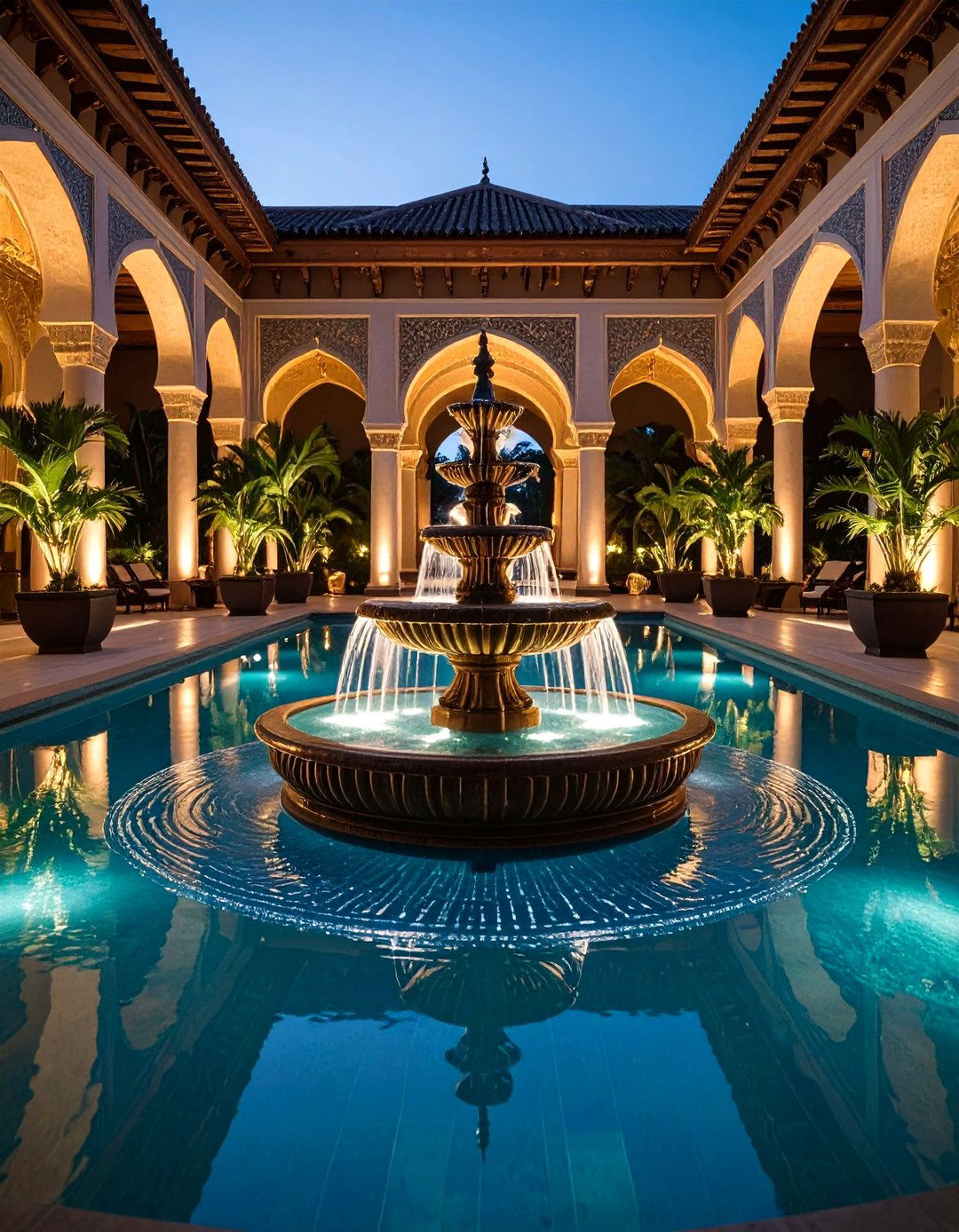 Central Fountain Reflecting Pool - 20 Small Garden Reflecting Pool Ideas
